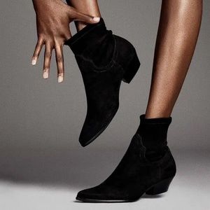 Tamara Mellon Go West Ankle Stretch Suede Bootie